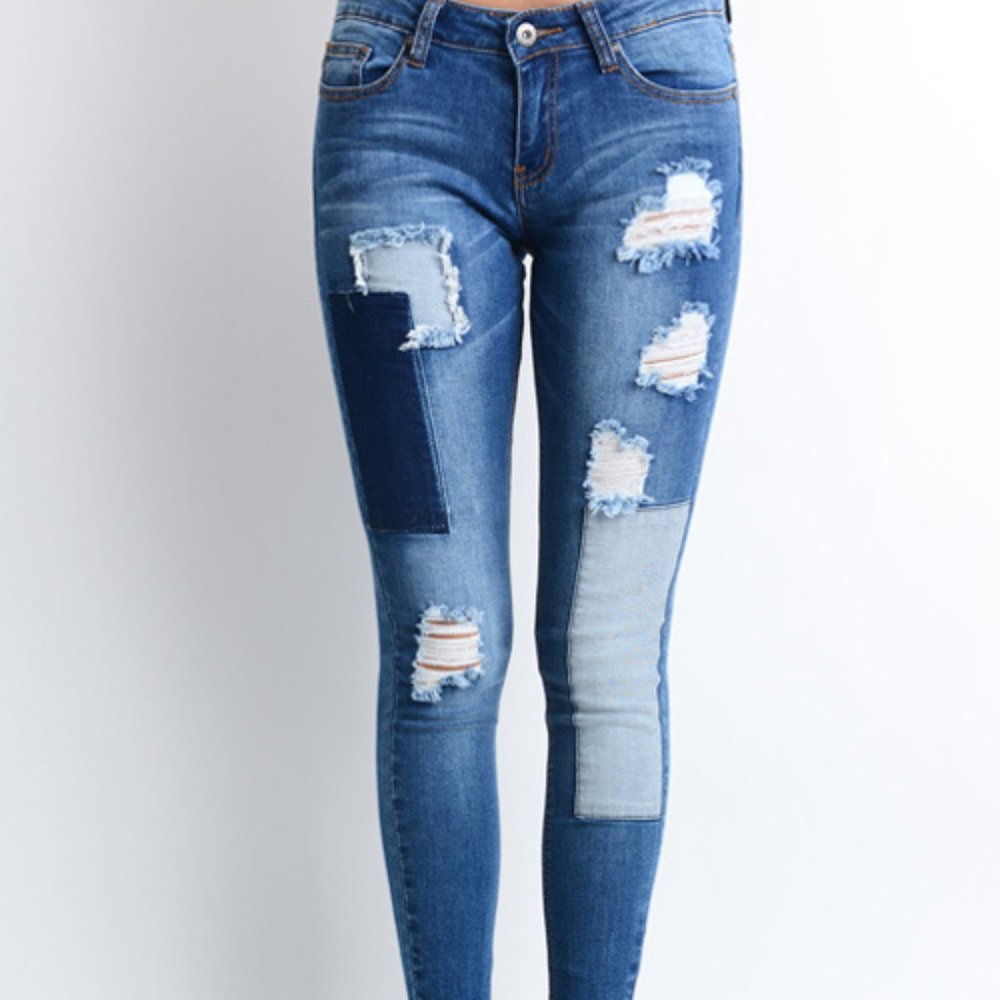 Patched and Destroyed Jeans